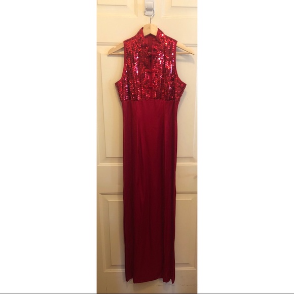 Sexy  Zum Zum Red Sequin Japanese Inspired Dress - Picture 1 of 6